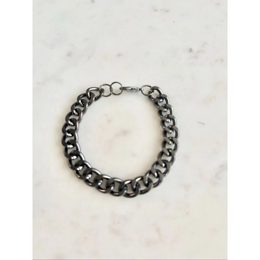 Gun medal men’s chain-link Nordstrom‘s bracelet